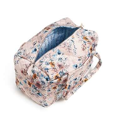 Vera Bradley Women's Performance Twill Large Travel Duffle Bag, Peach Blossom Bouquet, One Size