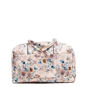 Vera Bradley Women's Performance Twill Large Travel Duffle Bag, Peach Blossom Bouquet, One Size