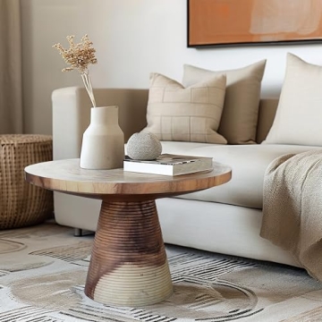 Elegant Suar Wood Coffee Table - Modern Design & Texture