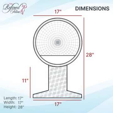 THE REFINED FELINE Kitty Ball Cat Bed Cave for Indoor Cats in Smoke, Claw-Proof Faux Rattan Cat Furniture, Easy to Clean Elevated Cat Bed with Washable & Replaceable Covered Cushion