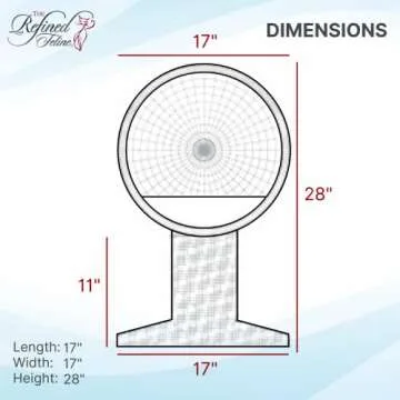 THE REFINED FELINE Kitty Ball Cat Bed Cave for Indoor Cats in Smoke, Claw-Proof Faux Rattan Cat Furniture, Easy to Clean Elevated Cat Bed with Washable & Replaceable Covered Cushion