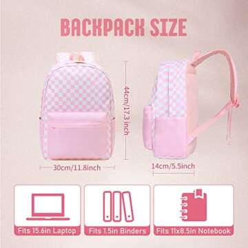 UREYMX Checkered Backpack School Backpack Boys Girls Backpacks for Kids Large Capacity Waterproof Li...