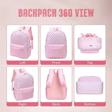 Durable UREYMX Checkered School Backpack for Kids