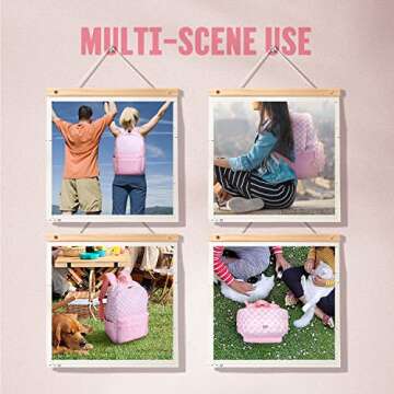 UREYMX Checkered Backpack School Backpack Boys Girls Backpacks for Kids Large Capacity Waterproof Lightweight Backpack Pink