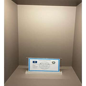 IEEK Acrylic Business License Frame - 4x10 Inches Display