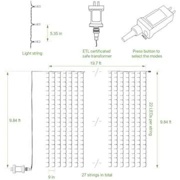 Lighting EVER 594 LED Icicle Fairy Lights for Events