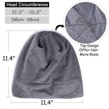 YANIBEST Satin Lined Sleep Cap Slap Hat - Night Cap for Pineapple Hair No Fadding Adjustable Satin B...