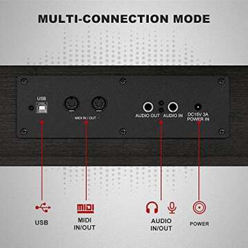 UMOMO U-710 88 Key Digital Piano Keyboard with Piano Bench, Full Size Electric Piano with Piano Stand, Headphone Jack, 3 Pedal, Electronic Piano for Beginner, Adults, Black