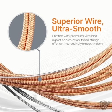 Acoustic Guitar Strings, 12-53 light, Phosphor bronze with Nano coating, Long lasting, vibrant sound, 90/10 Bronze, Smooth Feel, great for concert, or practice