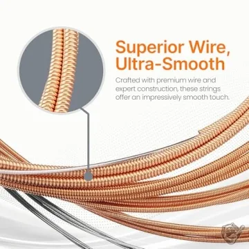 Acoustic Guitar Strings, 12-53 light, Phosphor bronze with Nano coating, Long lasting, vibrant sound, 90/10 Bronze, Smooth Feel, great for concert, or practice