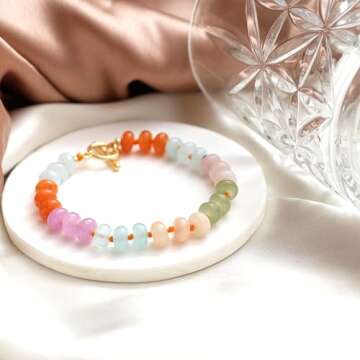 Gempires Colorful Bracelets for Women, Bohemian Bracelet, Beaded Bracelets, Trendy Bracelet for s and, Party Wear, (8-inch Length) (Colorful)