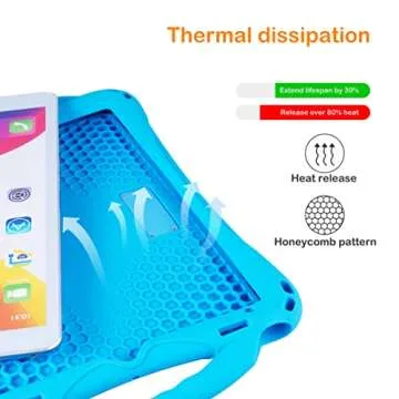 Adocham kids case for iPad 7th Gen 10.2 (2019)/ iPad Air 3rd Gen 10.5 (2019)/ iPad Pro 10.5(2017), Premium Food-grade Silicone Lightweight Shock Proof Handle Stand Kids Friendly Cover (Blue)