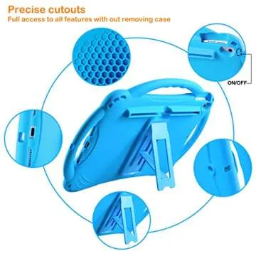 Adocham kids case for iPad 7th Gen 10.2 (2019)/ iPad Air 3rd Gen 10.5 (2019)/ iPad Pro 10.5(2017), Premium Food-grade Silicone Lightweight Shock Proof Handle Stand Kids Friendly Cover (Blue)