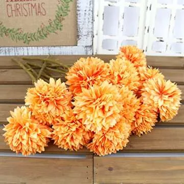 Tinsow 12 Pcs Artificial Chrysanthemum Flowers for Home