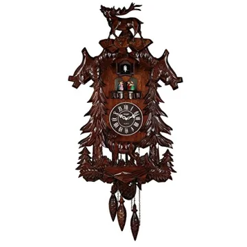 Handcrafted Wood Cuckoo Clock Dancing Deer Music
