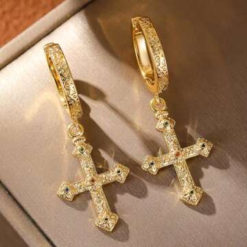Elegant SHANG JIURUI Cross Hoop Dangle Earrings for All