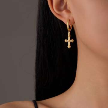 Elegant SHANG JIURUI Cross Hoop Dangle Earrings for All
