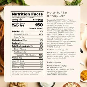 Promix Protein Puff Bars - 12-Pack Birthday Cake Flavor