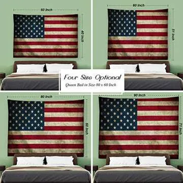 PROCIDA American Flag Tapestry Wall Hanging Vintage Retro Stars and Stripes USA Flag Tapestry Wall Tapestry for Dorm Bedroom Living Room College 80" W x 60" L, USA Flag