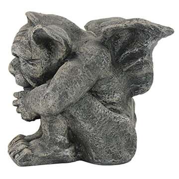 Design Toscano Emmett The Gargoyle Sculpture Gothic Statue, Living Room or Office Decor, Small 10 Inch Tall, Cast Stone Resin, Gray Stone Finish