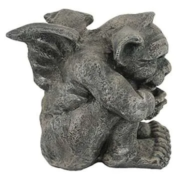 Design Toscano Emmett The Gargoyle Sculpture Gothic Statue, Living Room or Office Decor, Small 10 Inch Tall, Cast Stone Resin, Gray Stone Finish