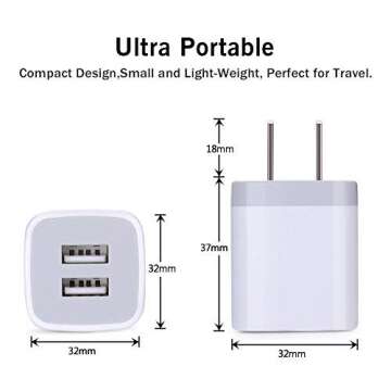 Fast Charging Block,GiGreen 5Pack Dual Port USB Outlet Plug 2.1A USB Wall Charger Power Cubes Compat...