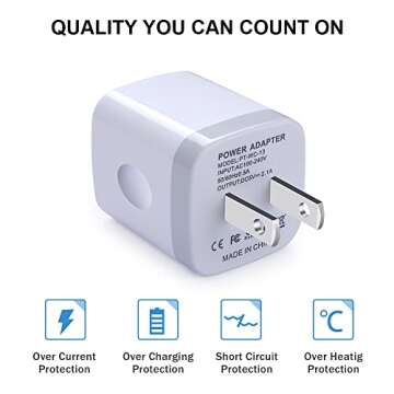 Fast Charging Block,GiGreen 5Pack Dual Port USB Outlet Plug 2.1A USB Wall Charger Power Cubes Compatible iPhone 16/15 Pro Max/14/13/12/11/X/8,Samsung Galaxy A15 5G/A35/S24/A54/A14/A13/S23/A53,Pixel9 8