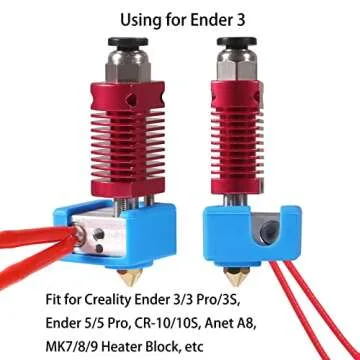 Aokin 3D Printer Hotend Silicone Sock Heater Block Silicone Cover for Creality Ender 3, Ender 3 Pro, Ender 5, Ender 5 Pro, CR-10/10S, Anet A8, MK7/8/9 Hotend, Blue, 3 Pcs