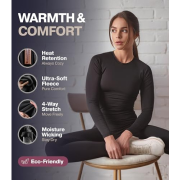 Thermajane Fleece Lined Thermal Underwear Set for Women