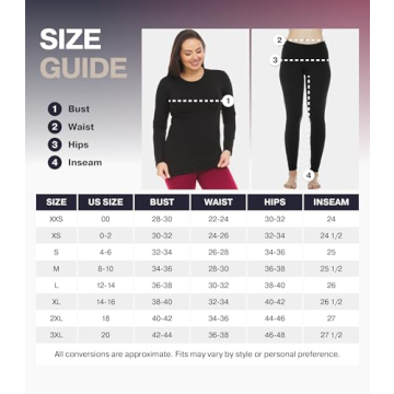 Thermajane Fleece Lined Thermal Underwear Set for Women