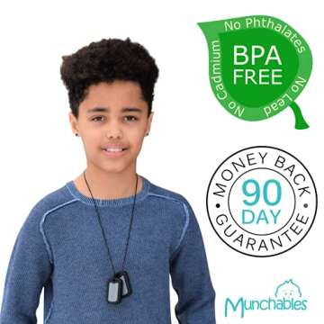 Munchables Military Dog Tags Sensory Chew Necklace (Camo)