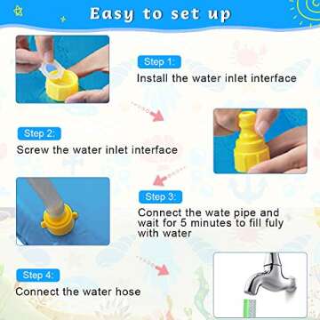 Lzellah Splash Pad for Kids - Fun Learning & Play Mat