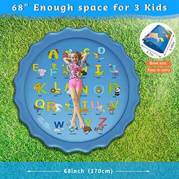 Lzellah Splash Pad for Kids - Fun Learning & Play Mat