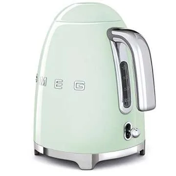 SMEG 50's Retro Style Electric Water Kettle with Automatic Shutoff, Removable Base, and Water Indicator, KLF03PBUS, Pastel Green