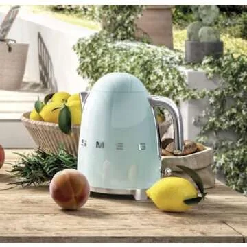 SMEG 50's Retro Style Electric Water Kettle with Automatic Shutoff, Removable Base, and Water Indicator, KLF03PBUS, Pastel Green