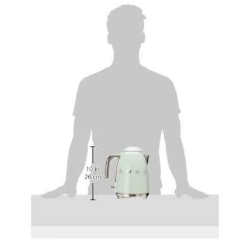 SMEG 50's Retro Style Electric Water Kettle with Automatic Shutoff, Removable Base, and Water Indicator, KLF03PBUS, Pastel Green