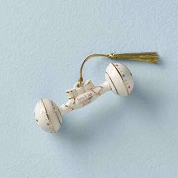 Lenox 2020 Baby's First Christmas Rattle Ornament - A Cherished Keepsake