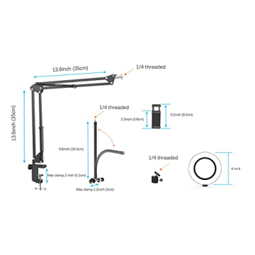 Overhead Camera Mount & Ring Light for Live Streaming