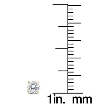 1/3 Carat TW Round Diamond Solitaire Stud Earrings in 14K Yellow Gold