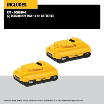 DEWALT 20V MAX XR Battery 4 Ah 2-Pack - Reliable Power