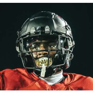 Loudmouth Football Mouth Guard - 3D Chrome Beast Football Mouthpiece, Fits Adult & Youth Ages 5+, Fo...