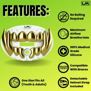 Loudmouth 3D Chrome Beast Football Mouth Guard - Ages 5+