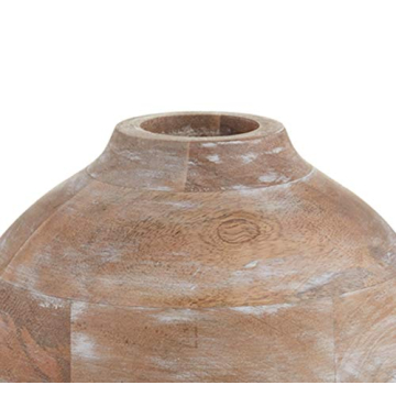 Large Distressed Mango Wood Flower Vase for Home Decor