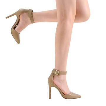 Chic DREAM PAIRS Pointed Toe Ankle Strap Stilettos