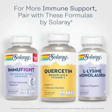 SOLARAY Quercetin with Bromelain and Vitamin C - Immune Support Supplement - Antioxidant and Heart Health Complex with Quercetin 500mg and 1235mg VIT C - Vegan, 60-Day Guarantee, 60 Serv, 120 VegCaps