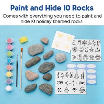 Creativity for Kids Holiday Hide & Seek Rock Painting Kit: Christmas Crafts for Kids Ages 6-8+, Kids...