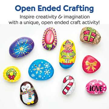 Creativity for Kids Holiday Hide & Seek Rock Painting Kit: Christmas Crafts for Kids Ages 6-8+, Kids Christmas Gifts & Activities, Craft Kits with 10 Rocks, Holiday Crafts for kids