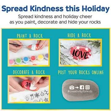 Creativity for Kids Holiday Hide & Seek Rock Painting Kit: Christmas Crafts for Kids Ages 6-8+, Kids Christmas Gifts & Activities, Craft Kits with 10 Rocks, Holiday Crafts for kids