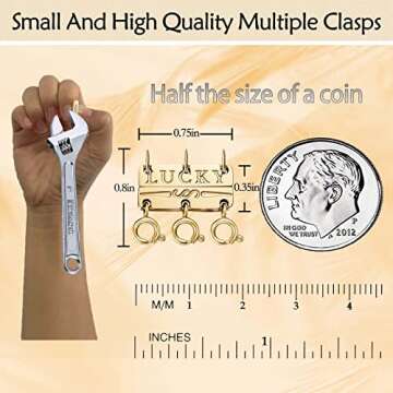Qulltk Lucky Necklace Layering Clasps 18K Gold and Silver Separator for Stackable Necklaces Chains,Multiple Necklace Clasps and Closures for Layered Look Magnetic