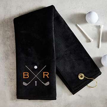 Lifetime Creations Personalized Golf Towel - Custom Embroidered with Initials, Golf Gift Accessories...